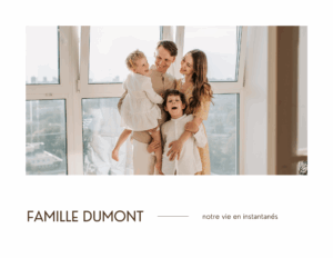 Blanc et Marron Minimaliste Famille Photo Livre